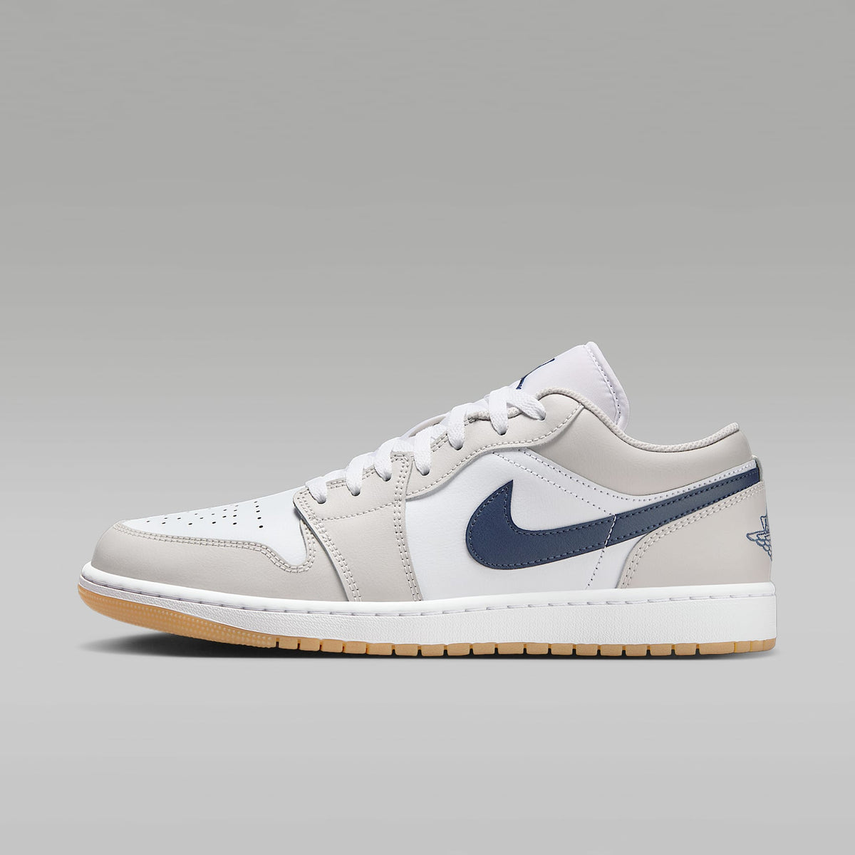 Air Jordan 1 Low Sneakers – White, Navy & Gum