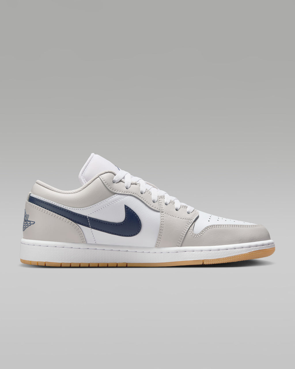 Air Jordan 1 Low Sneakers – White, Navy & Gum