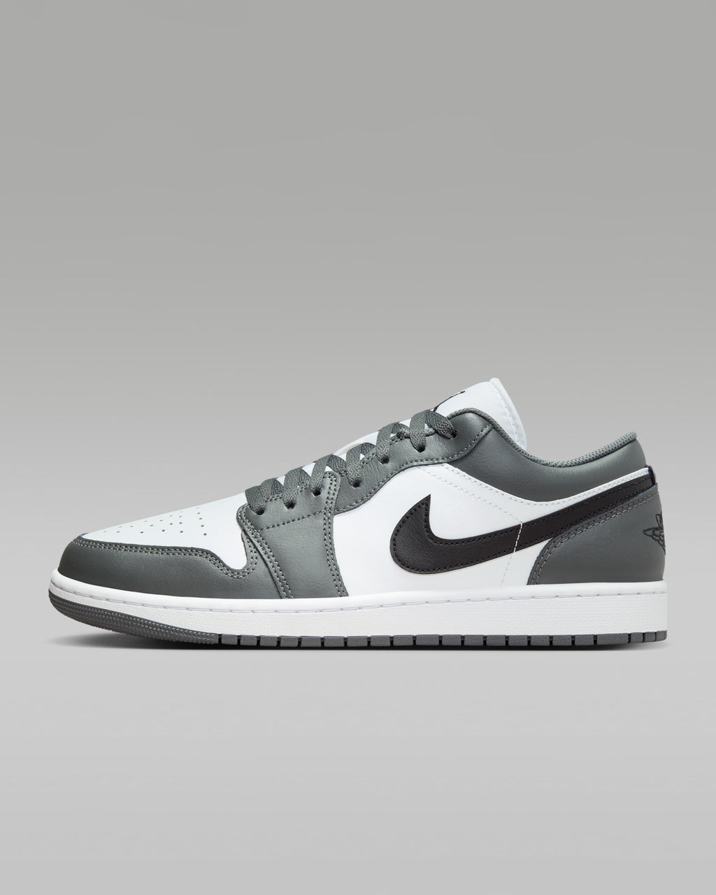 Air Jordan 1 Low Gray, White & Black Sneakers