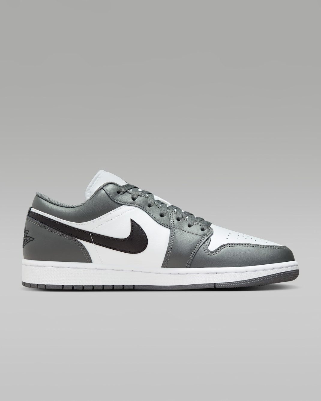 Air Jordan 1 Low Gray, White & Black Sneakers