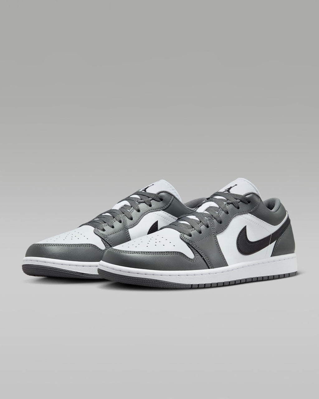 Air Jordan 1 Low Gray, White & Black Sneakers
